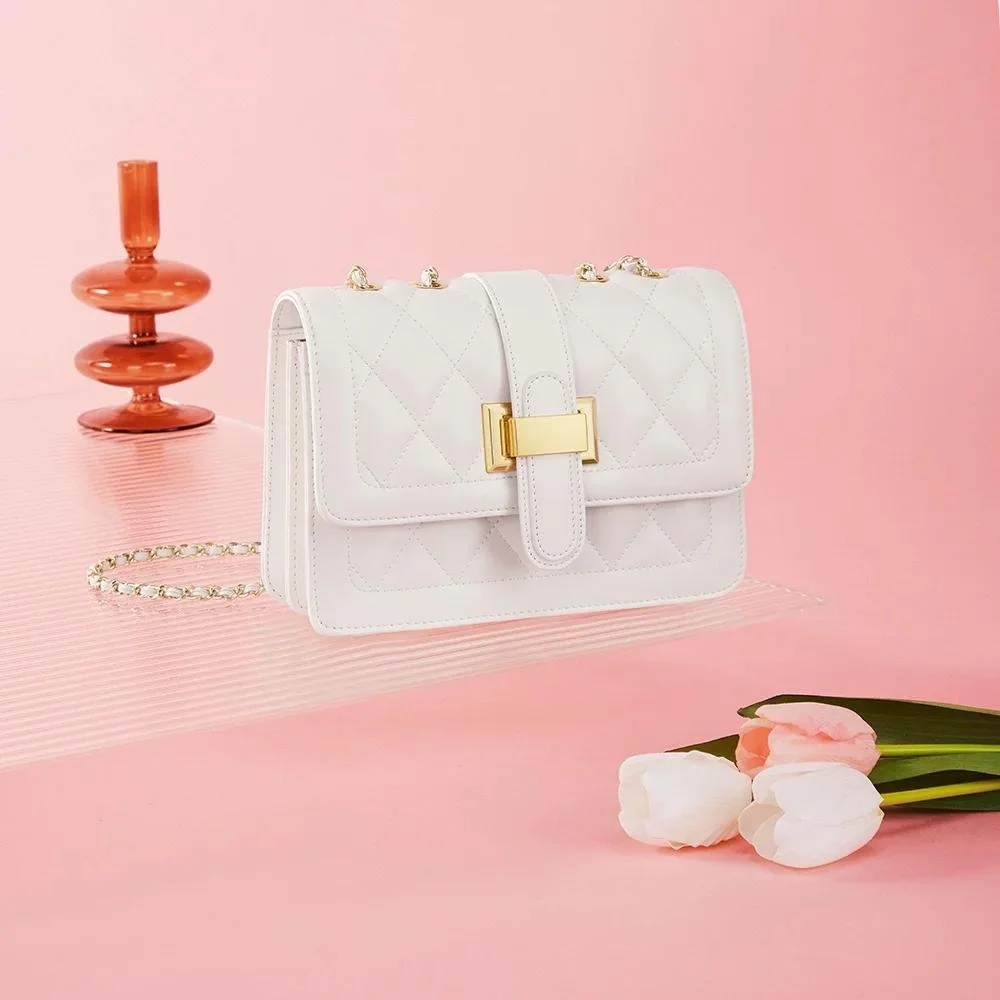 Elegant Off-White Small Chain Shoulder & Crossbody Bag for Women