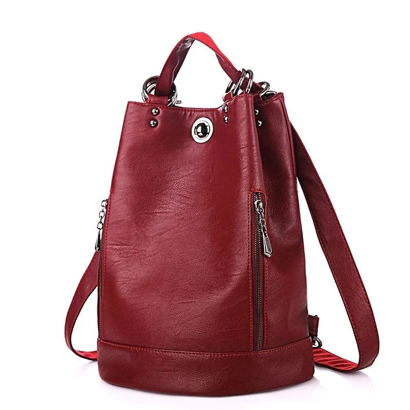 Stylish Anti-Theft Leather Backpack – Large Capacity & Multifunctional