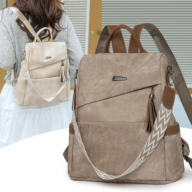 Women’s PU Leather Backpack Large Capacity Fashion Shoulder Daypack