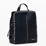 Desigual Black Zip Rucksack – Stylish Everyday Backpack for Women
