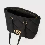 Love Moschino Women’s Black Suede Handbag with Zip