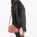 Love Moschino Pink Suede Shoulder Bag for Women
