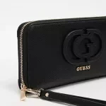 Guess Women's Black Zip Wallet with Multiple Compartments