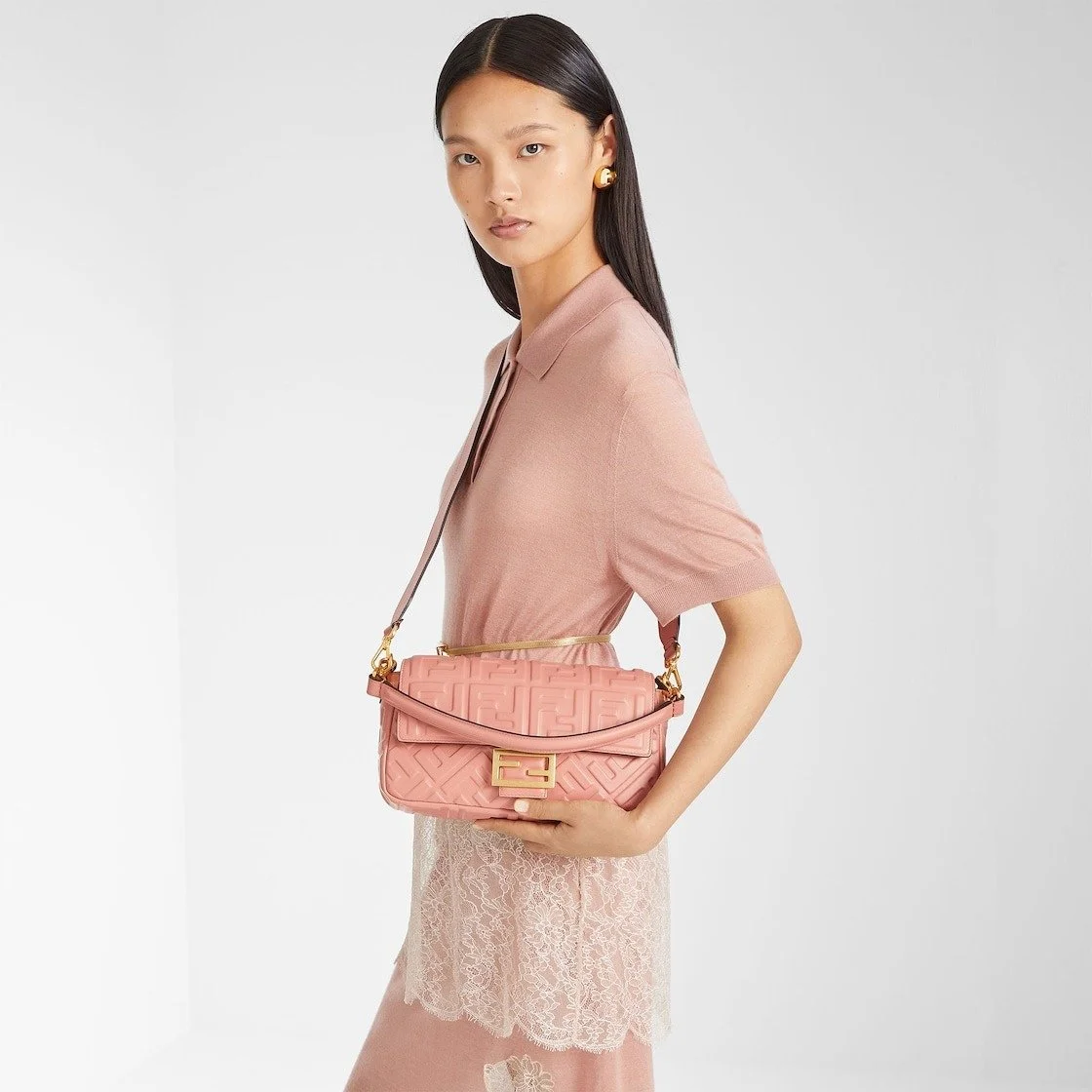 Fendi Baguette Iconic Medium Calfskin Bag with FF Motif
