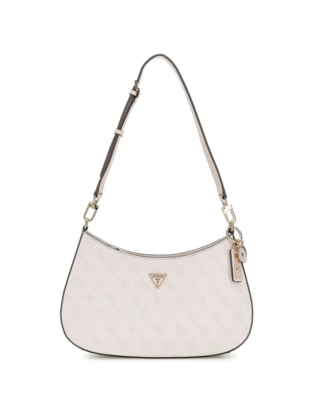 Guess Women's White Zip Handbag with Inside & Outside Pockets