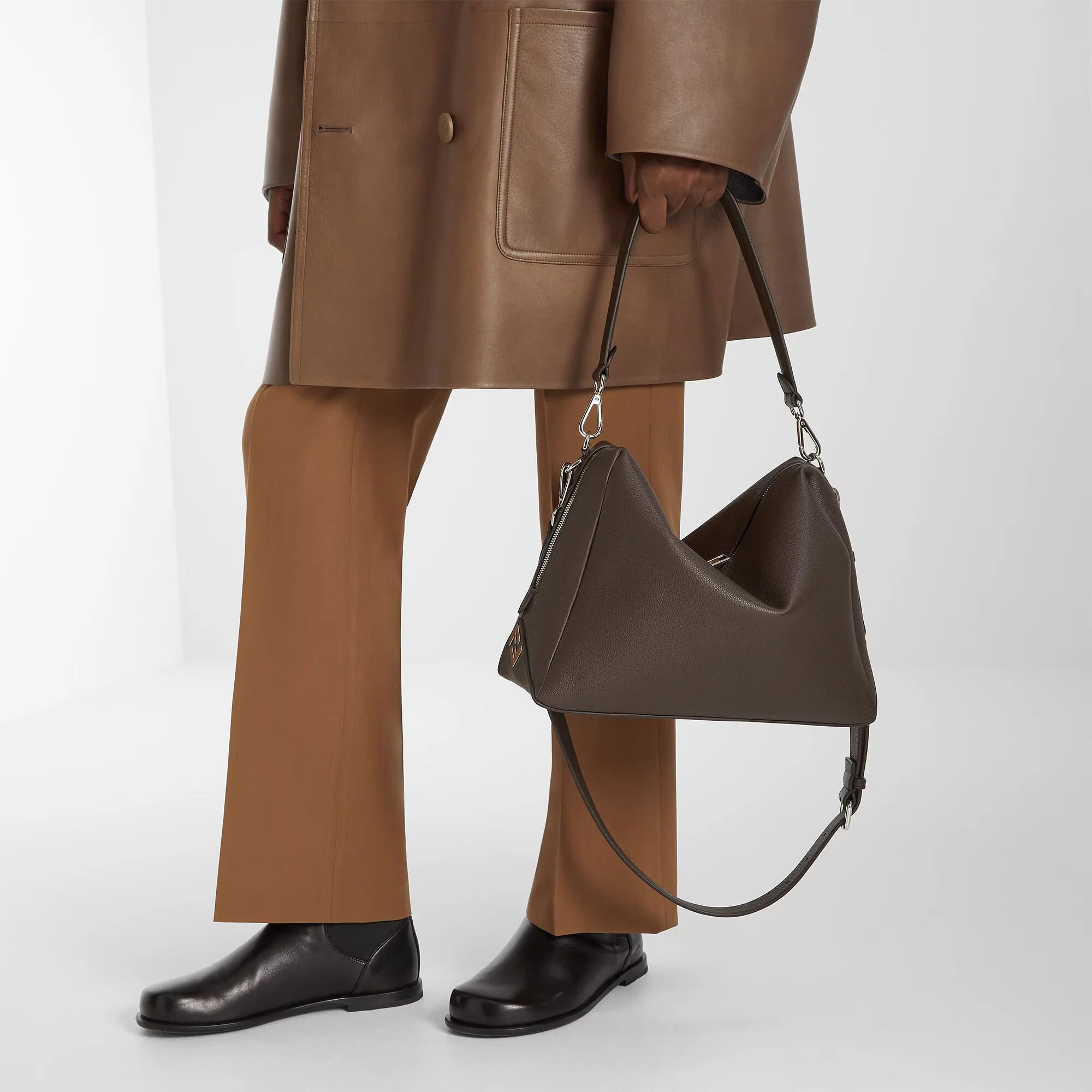 Fendi Lui Large Dark Brown Leather Bag