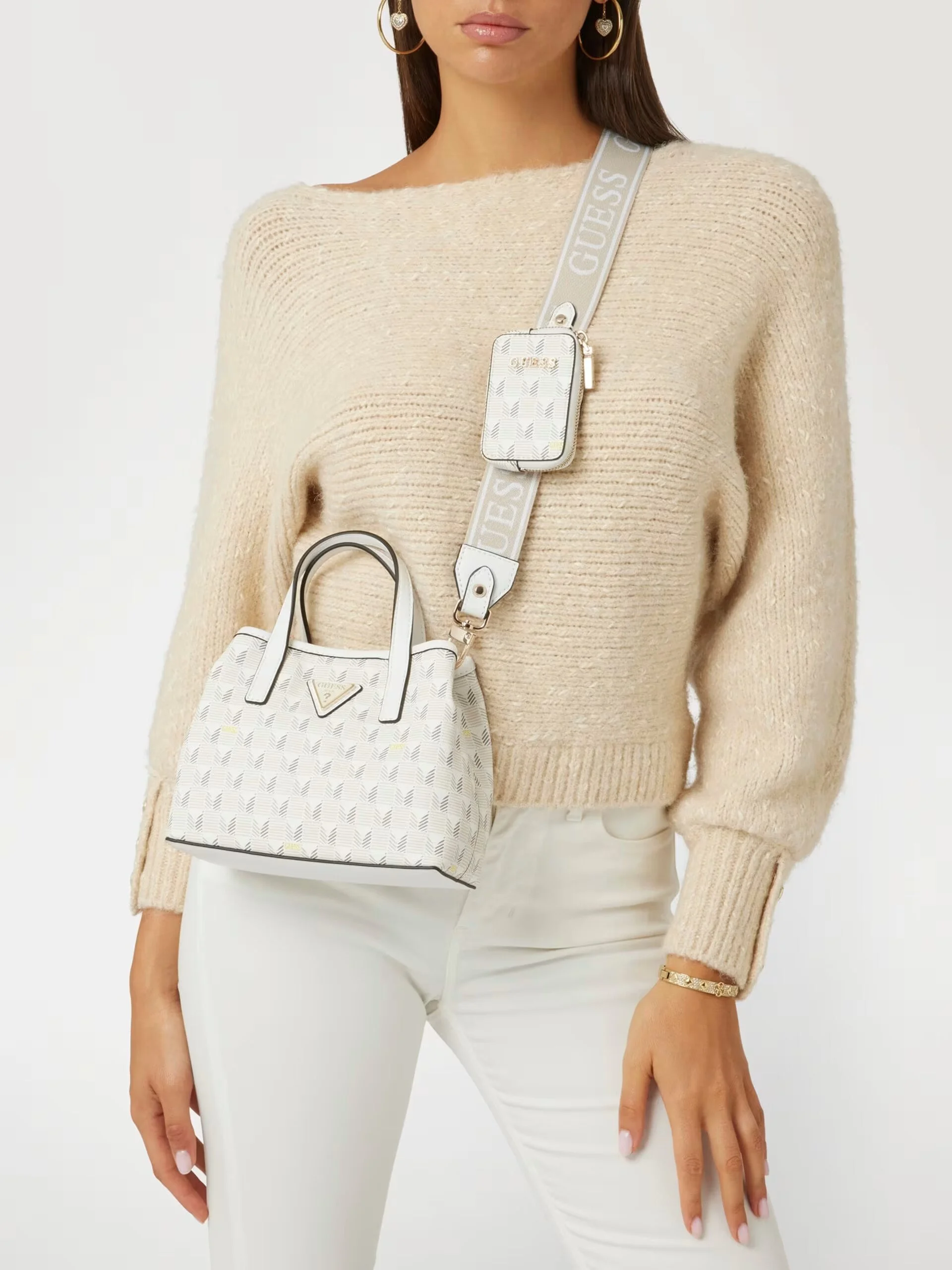 Guess Women's White Handbag - Stylish & Practical Everyday Bag