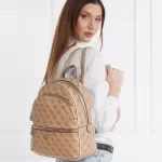 Guess Women’s Beige Rucksack Bag with Print – Stylish & Practical for Fall/Winter