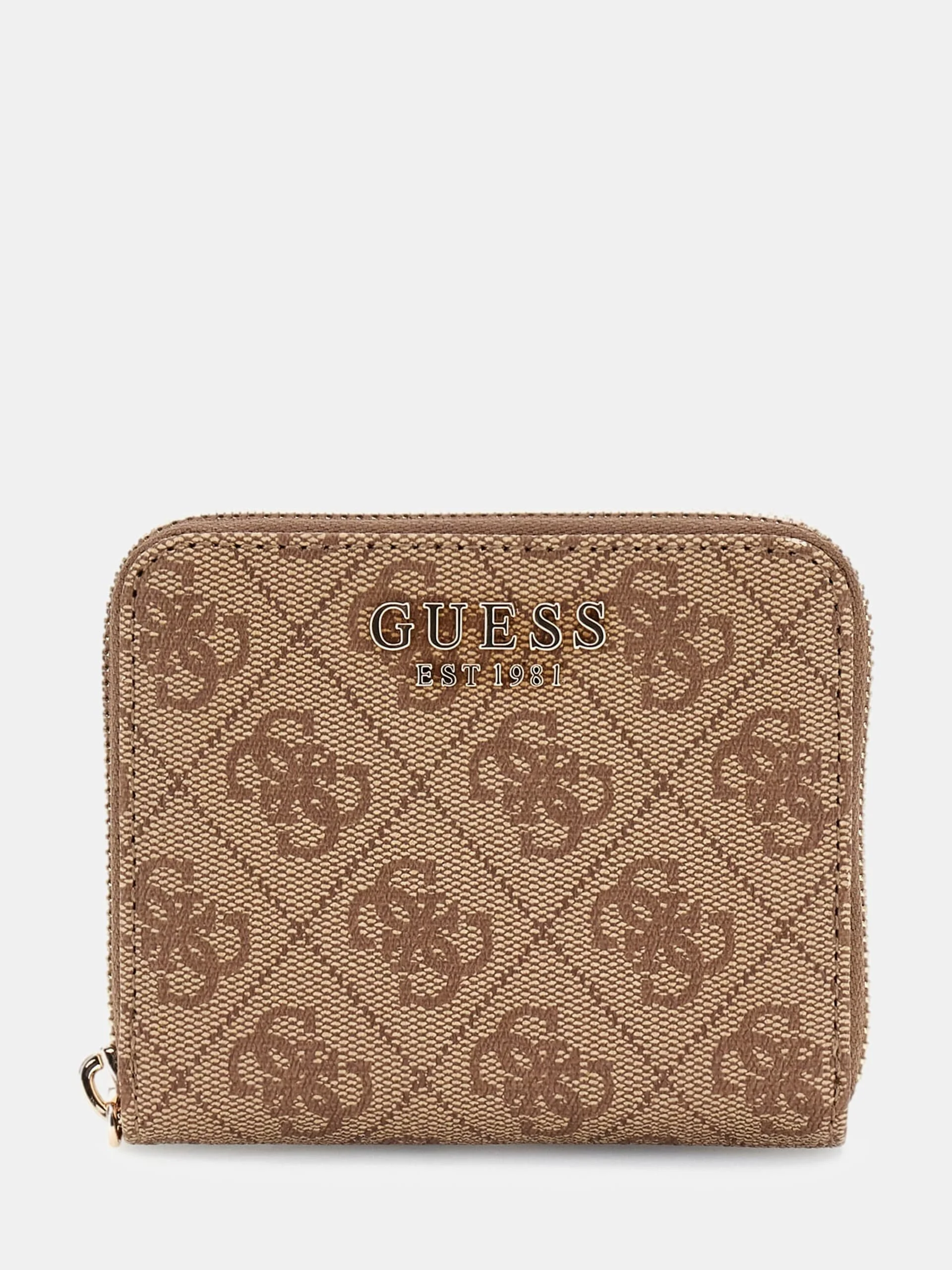 Guess Women's Beige Printed Zip Wallet - Fall/Winter Collection