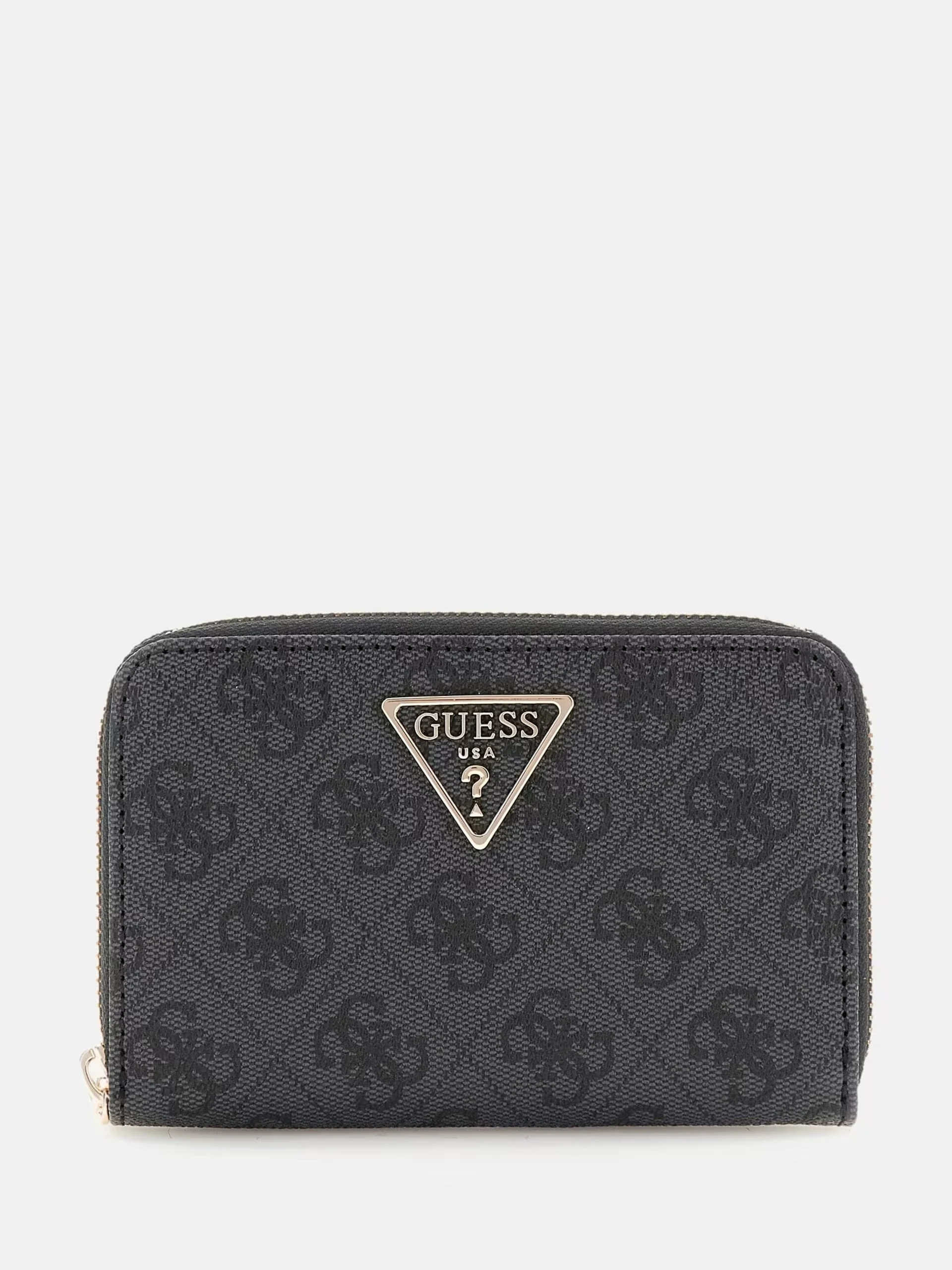 Guess Women's Grey Zip Wallet with Inside Pockets