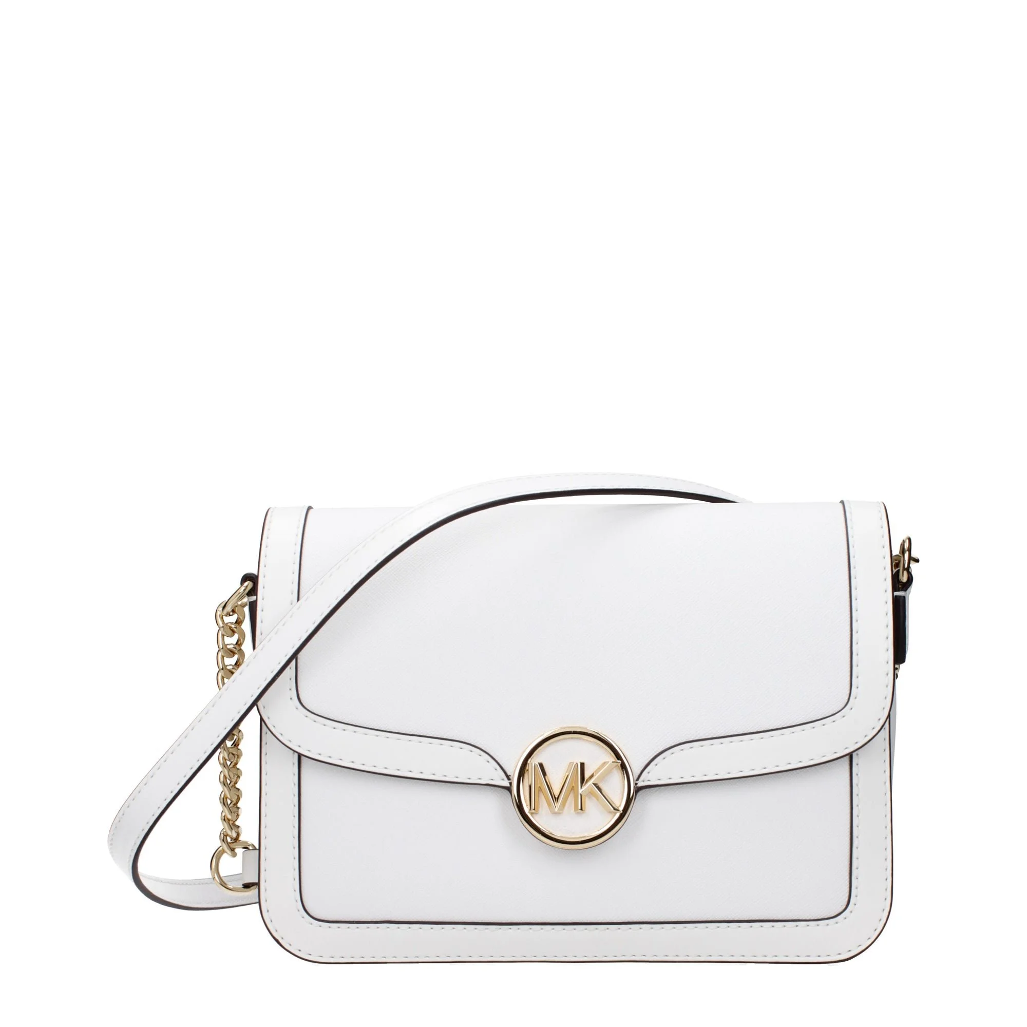 Michael Kors White Leather Crossbody Bag with Adjustable Strap