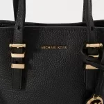Michael Kors Black Leather Shoulder Handbag with Adjustable Straps
