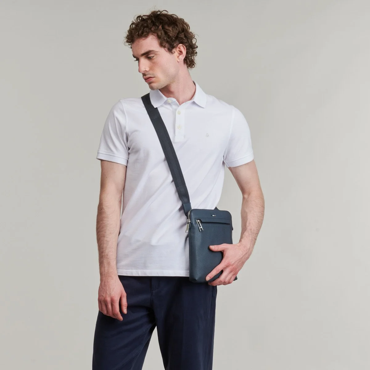 Boss Men's Blue Shoulder Bag - Stylish and Functional Everyday Accessory