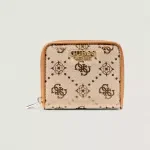 Guess Beige Women's Wallet with Print – Stylish & Practical Zip Closure