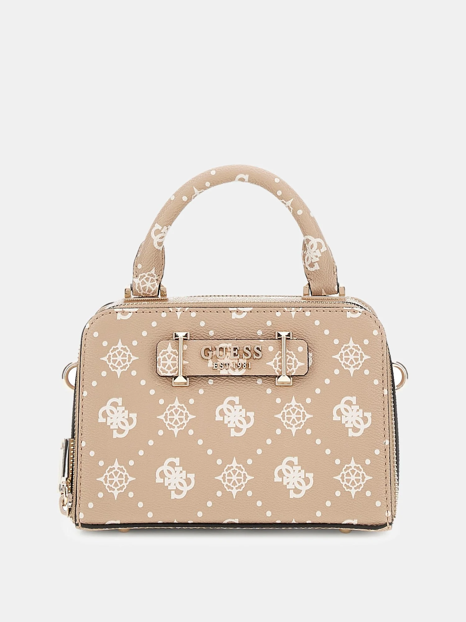 Guess Women's Beige Printed Handbag - Chic and Stylish