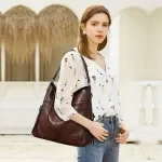 Elegant Soft Leather Vintage Tote Bag – Crossbody & Shoulder Handbag