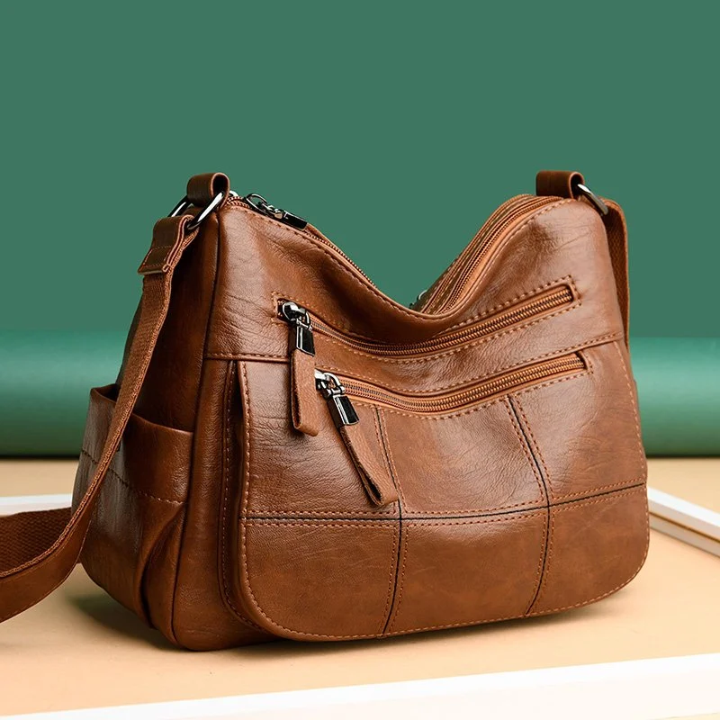 Luxury Leather Shoulder & Crossbody Handbag for Women – Elegant 2024 Design