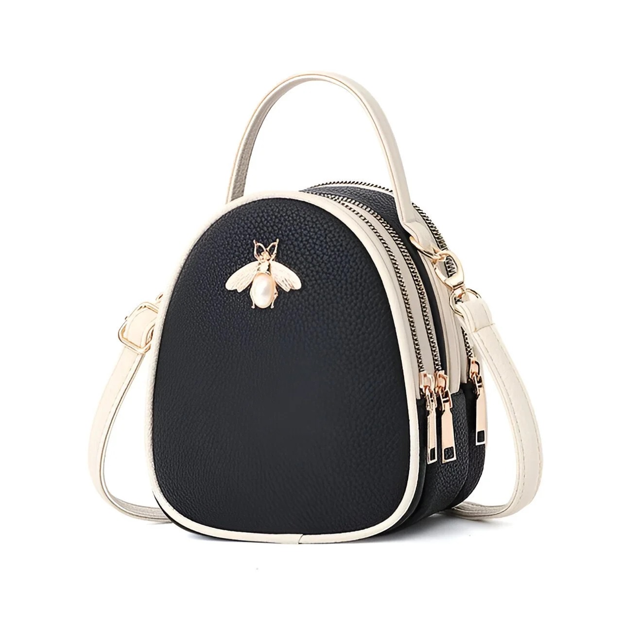 Small Bee Charm Chain Flap Shoulder Bag – Elegant Crossbody for Women