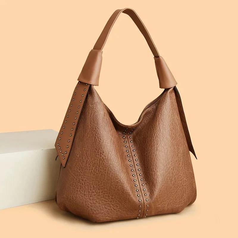 Elegant Leather Tote Bag for Women – Large Capacity Shoulder & Crossbody Handbag