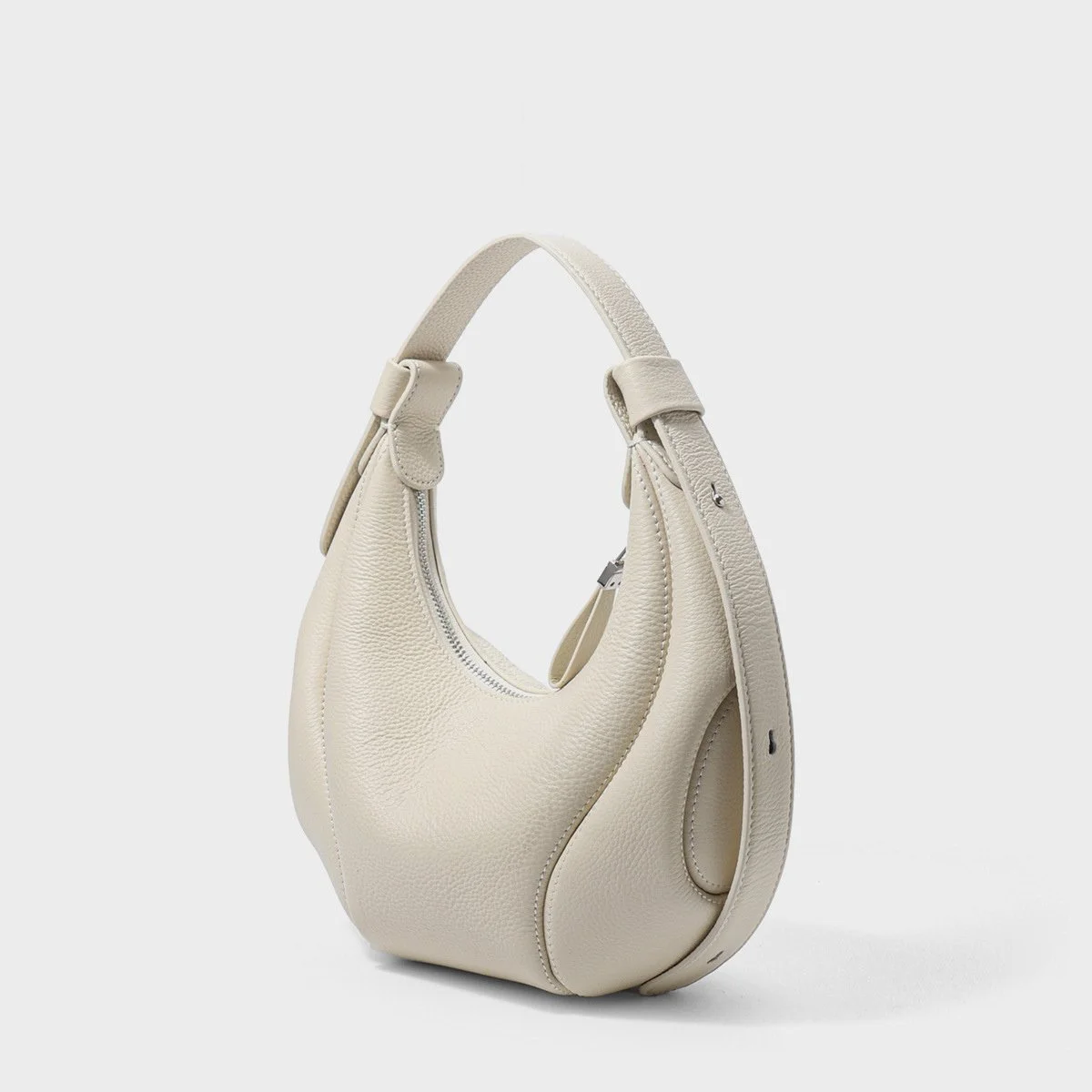 Luxury Genuine Leather Crescent Crossbody Shoulder Bag for Women