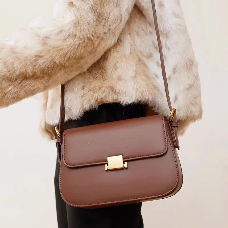 Luxury Genuine Cowhide Leather Shoulder & Crossbody Bag for Women