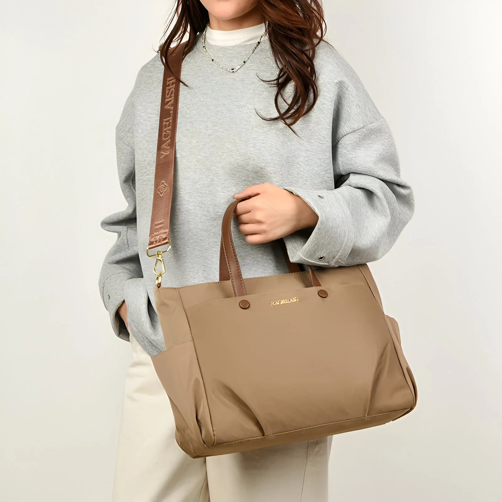 Women's Waterproof Nylon Tote Bag – Large Capacity Shoulder & Crossbody