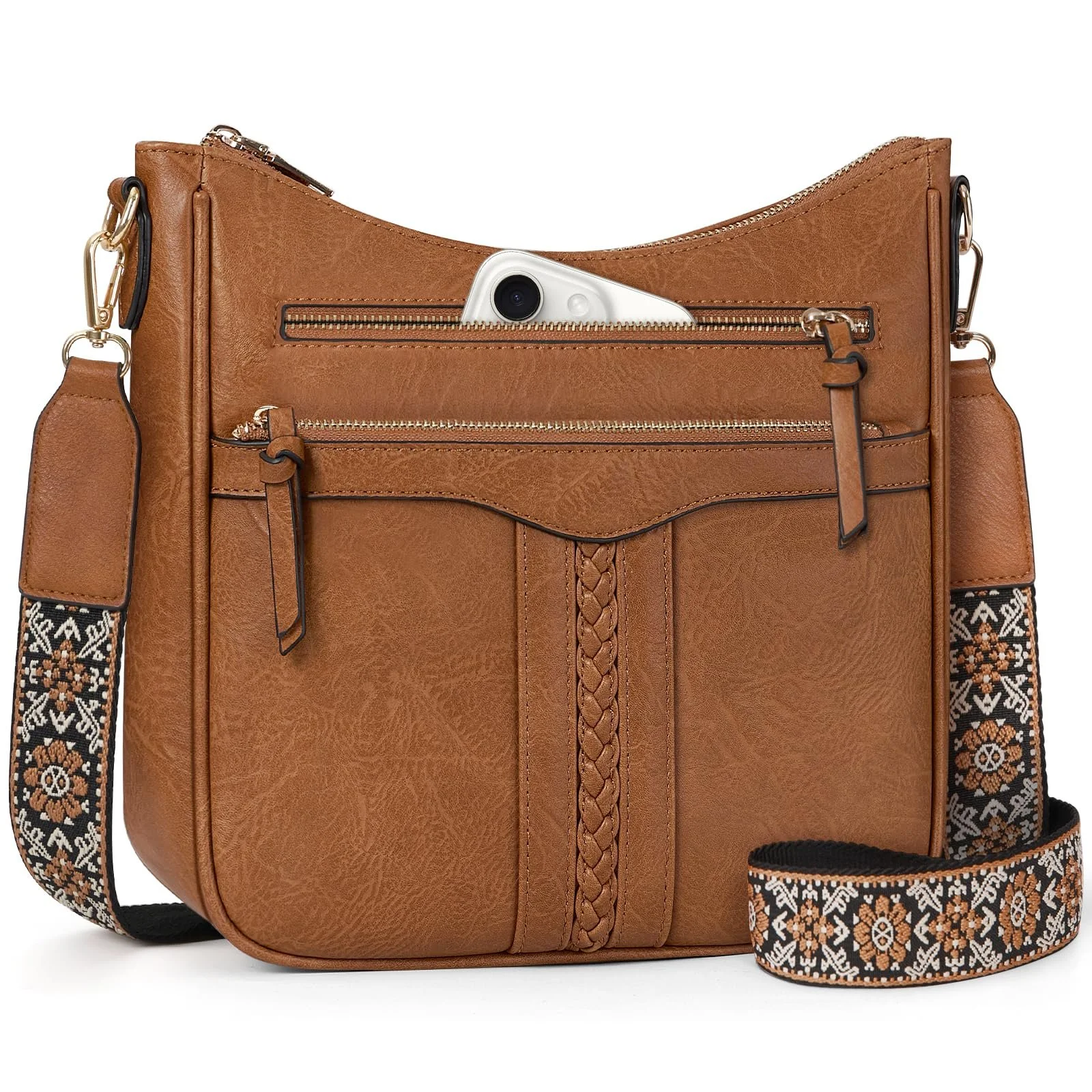 Trendy Soft Leather Crossbody Bag for Women – Lightweight Shoulder Purse