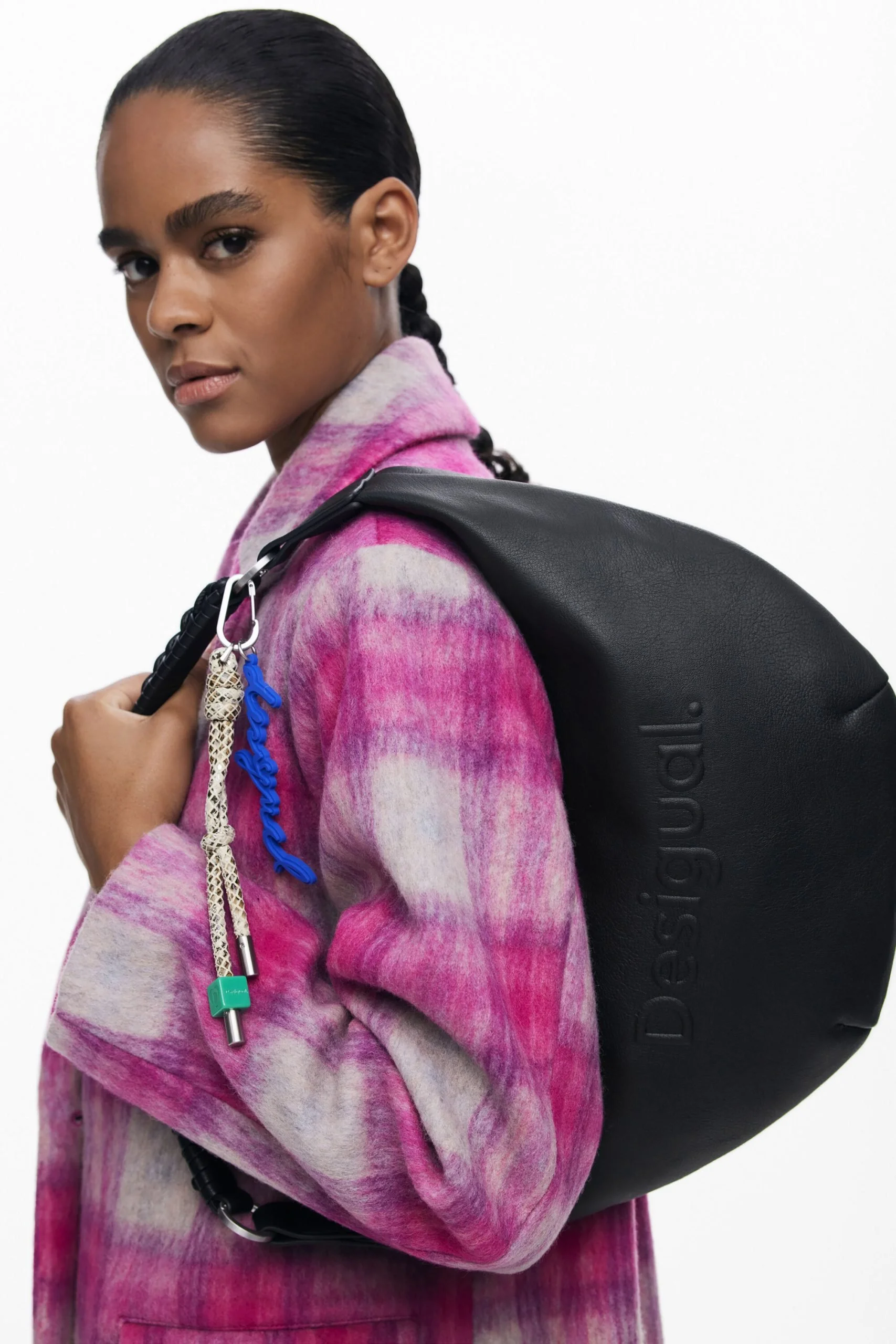 Desigual Women's Black Polyurethane Handbag with Shoulder Strap