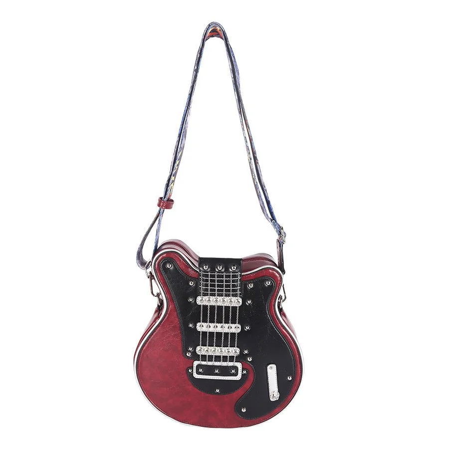 Spice Girl Retro Guitar-Shaped Crossbody Bag for Women