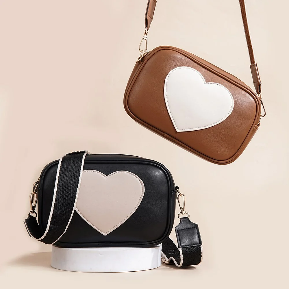 Women's Cute Heart Shoulder Bag with Mini Coin Purse
