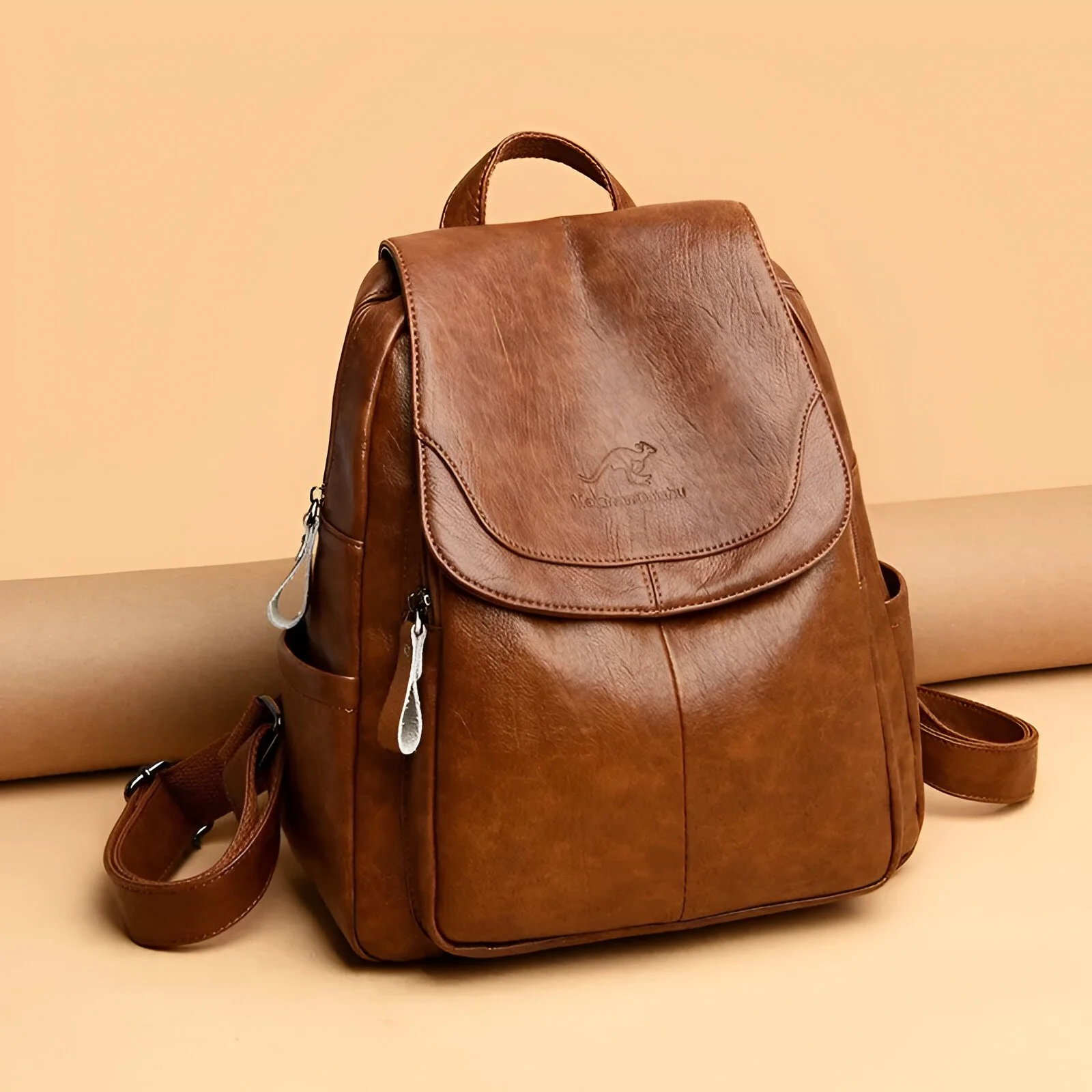 Vintage Leather Backpack for Women