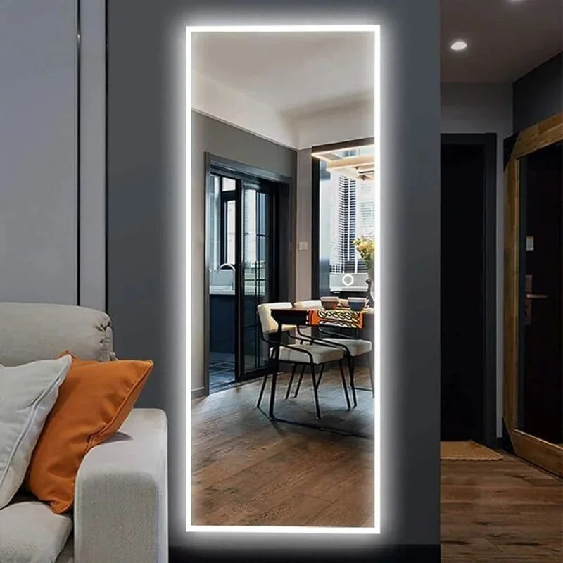 LED Full Length Dressing Mirror with Touch Dimming and Anti-Fog Features