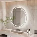 Elegant Round LED Illuminated Bathroom Mirror with Touch Sensor and Anti-Fog Features