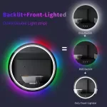 Large Round LED Bathroom Mirror with RGB Color Changing and Anti-Fog Function