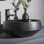 Elegant Blue Ceramic Basin for Bathroom and Balcony