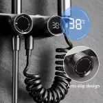 Tomahawk Waterfall High-Pressure Grey Shower Set