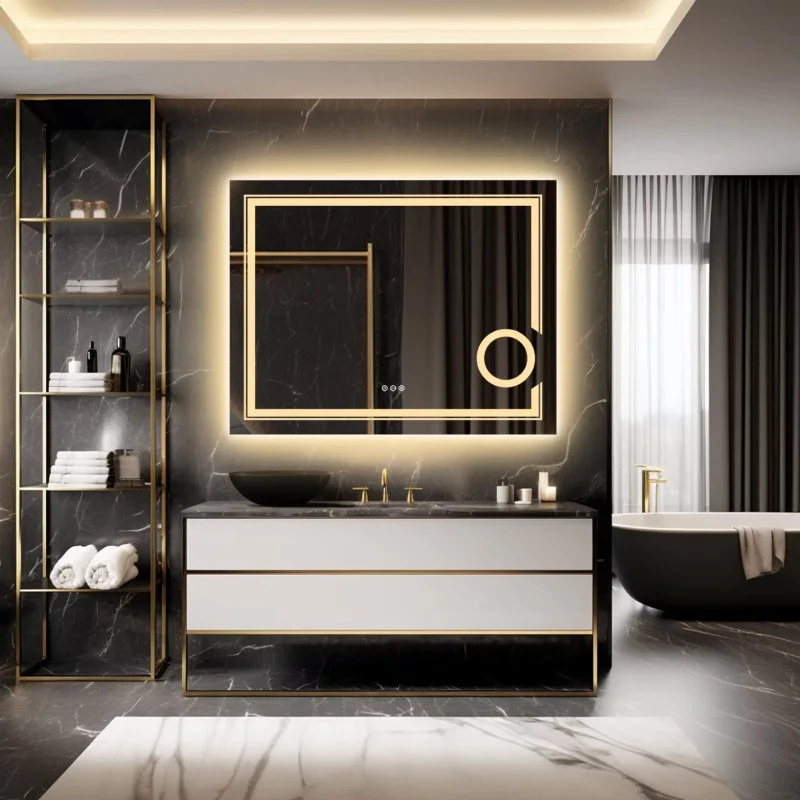 LED Lighted Smart Bathroom Mirror with 3X Magnification