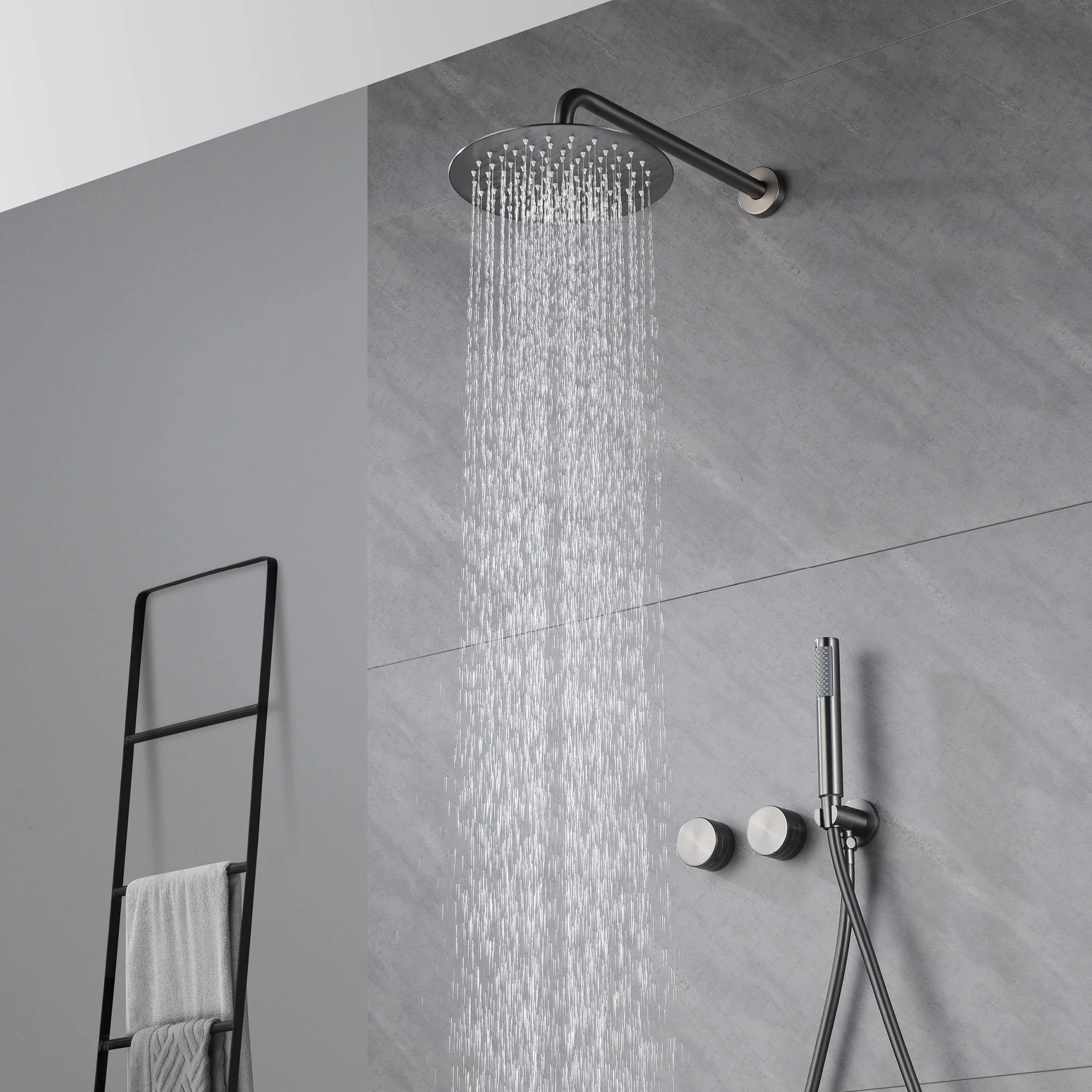 Luxury Brass Concealed Dual-Handle Bathroom Shower System