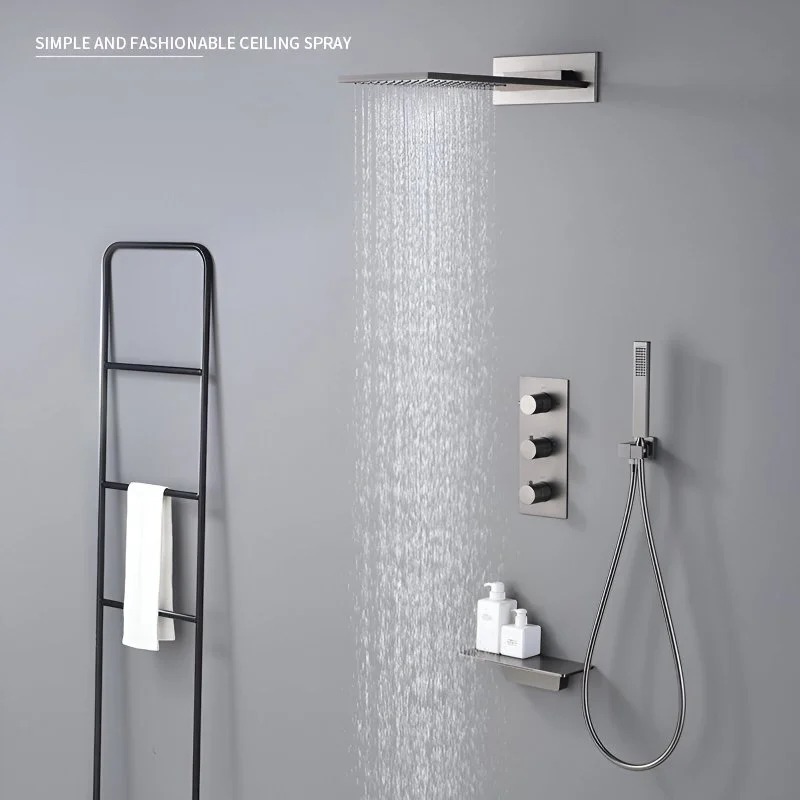 Luxury Brass Gun Gray Shower System with 4-Function Mixer