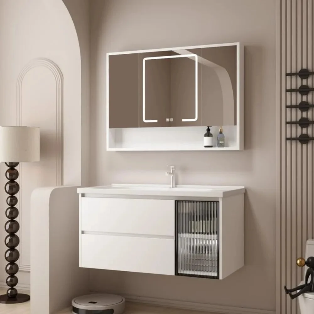 40" Wall-Mounted Bathroom Vanity with Soft-Close Drawers and Ceramic Sink