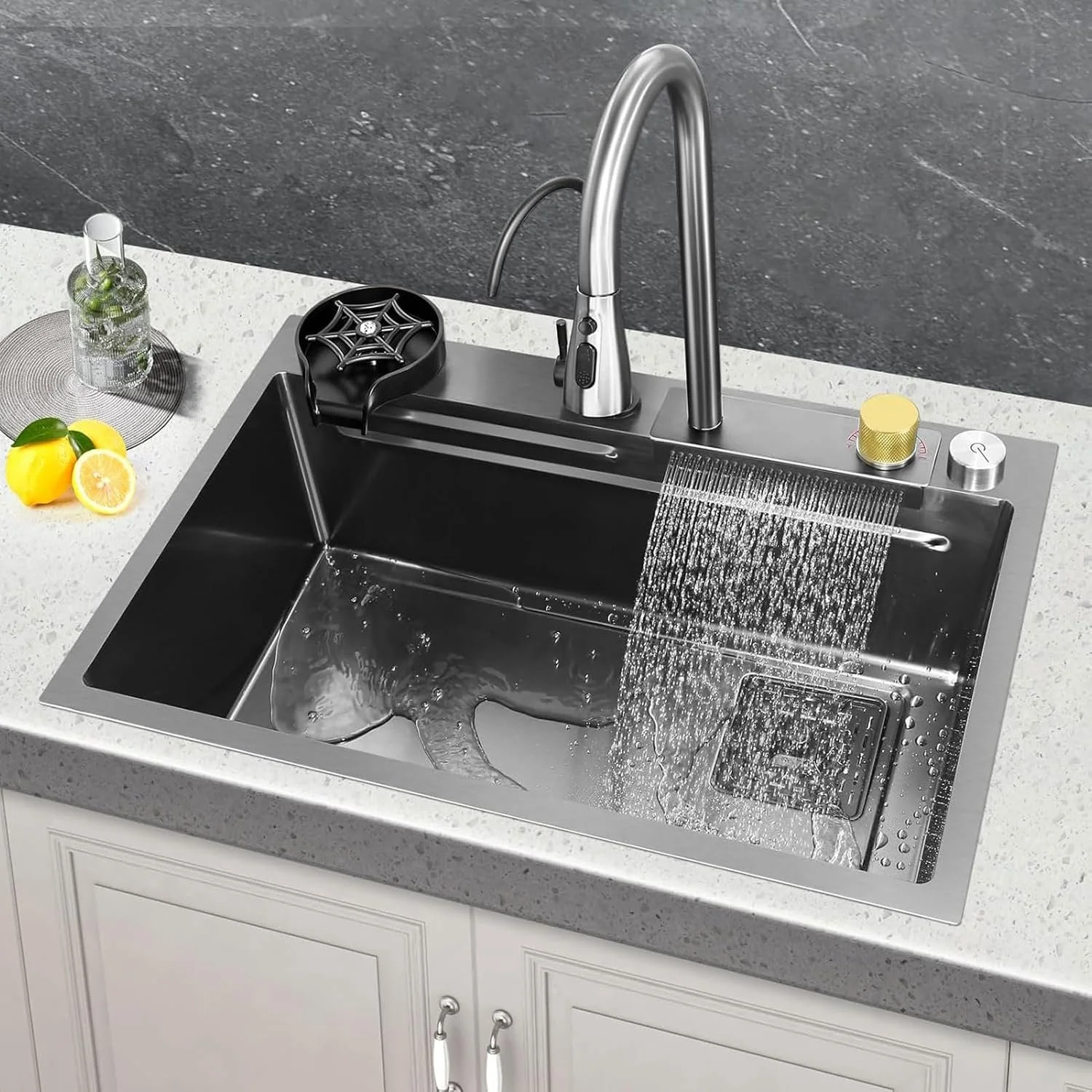 Modern Black Grey Nano Stainless Steel Kitchen Sink