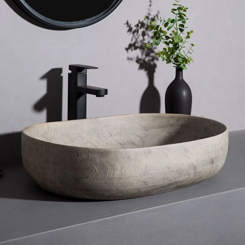Oval Ceramic Bathroom Vessel Sink