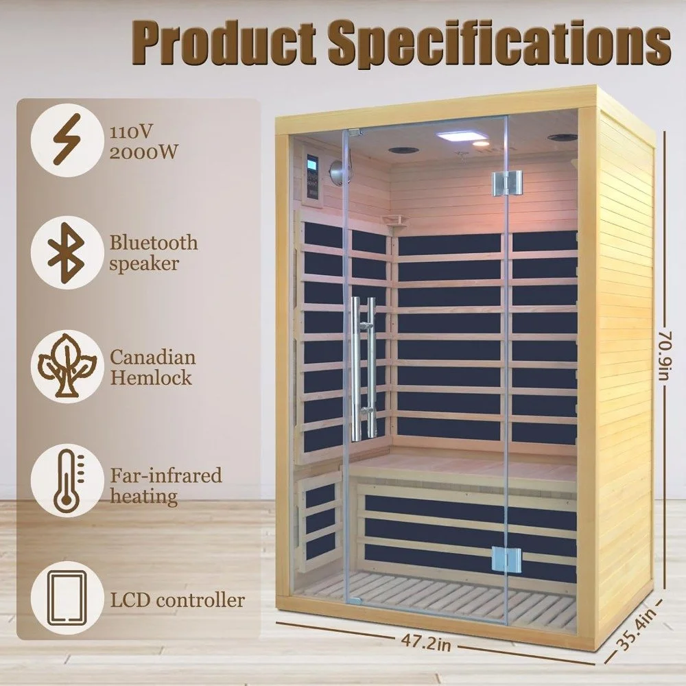 2-Person Low EMF Infrared Sauna Room