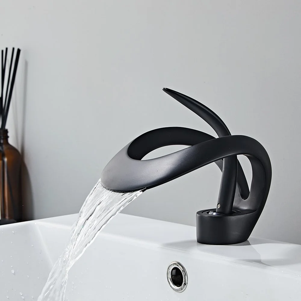 Elegant Golden & White Bathroom Faucet