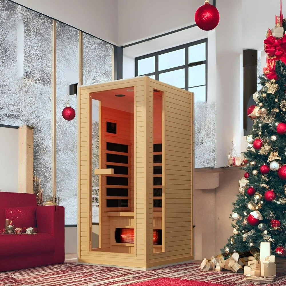 1-2 Person Full Spectrum Infrared Sauna for Home with Carbon Heating Panels