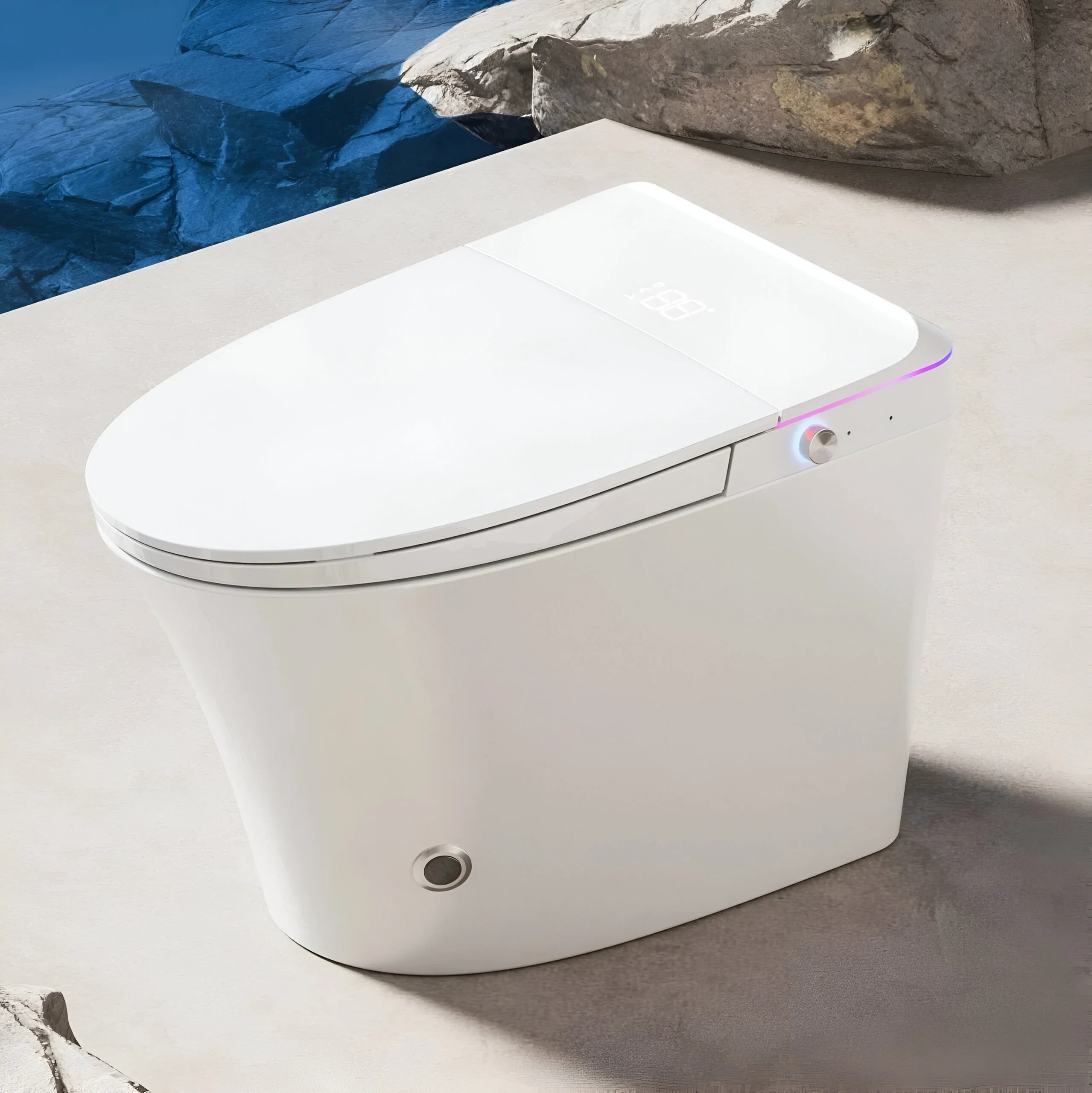 Floor Mounted Automatic Intelligent Toilet with Flush and Heated Seat