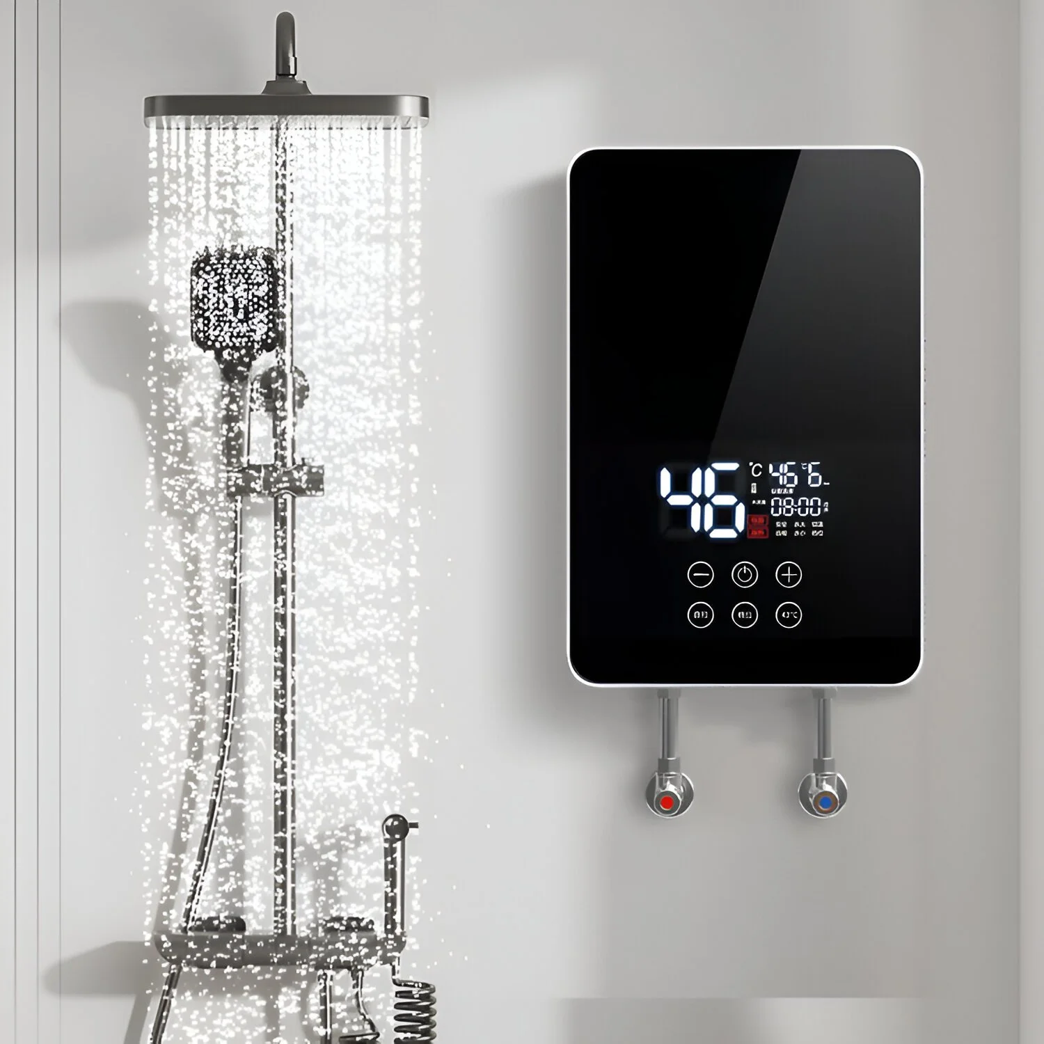 Mini 220V Instant Electric Water Heater, 6000W, Wall-Mounted Portable Shower