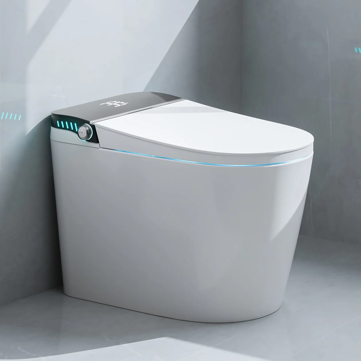 Modern Intelligent Smart Toilet with Automatic Features and Concealed Tank