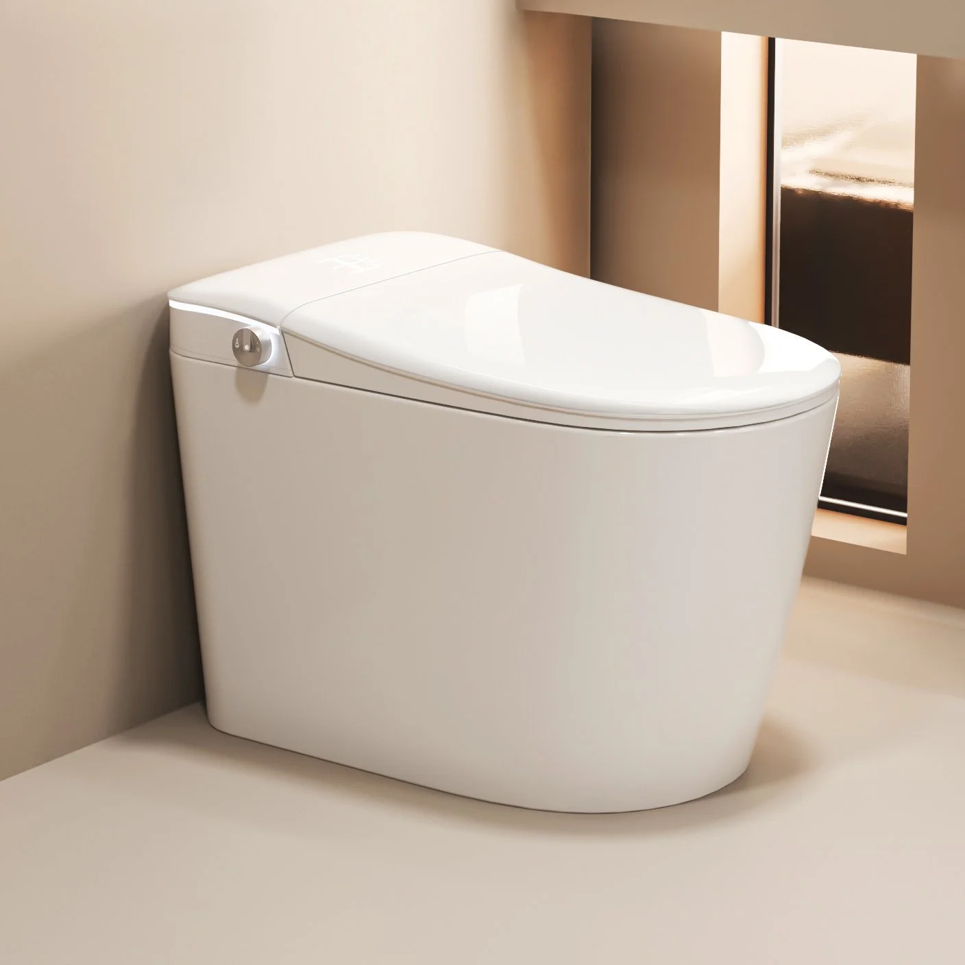 Smart Auto Sensor Flush Toilet with Heated Seat and Dual-Flush System