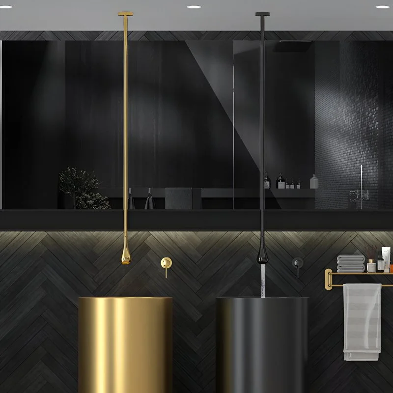 Luxury Wall-Mounted Brass Bathroom Faucet with Single Handle